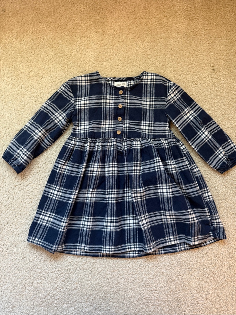 Little Planet by Carters Blue Plaid Dress 4T
